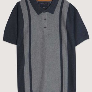 Nickel & Simon Men’s Navy & Gray Colorblock Knit Polo Shirt